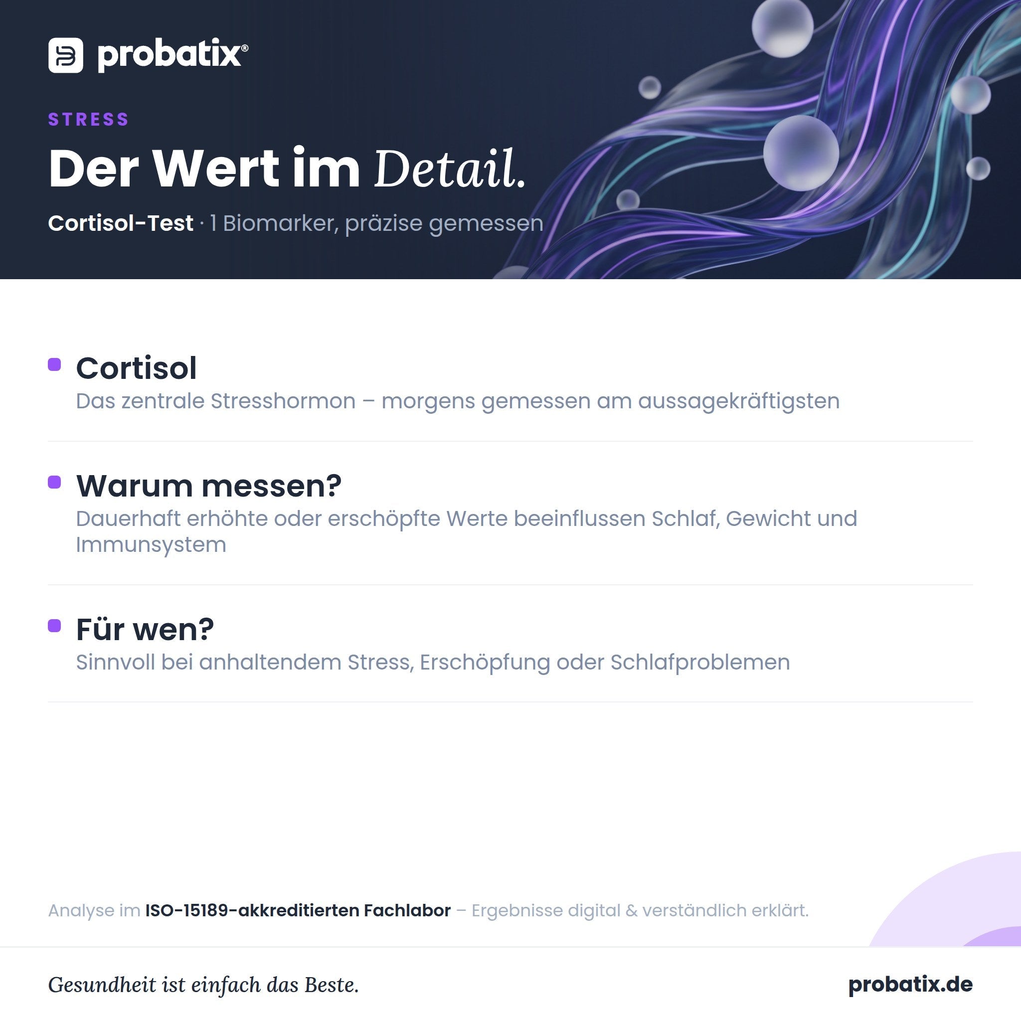 Alle Werte im Überblick – Cortisol-Test - avi