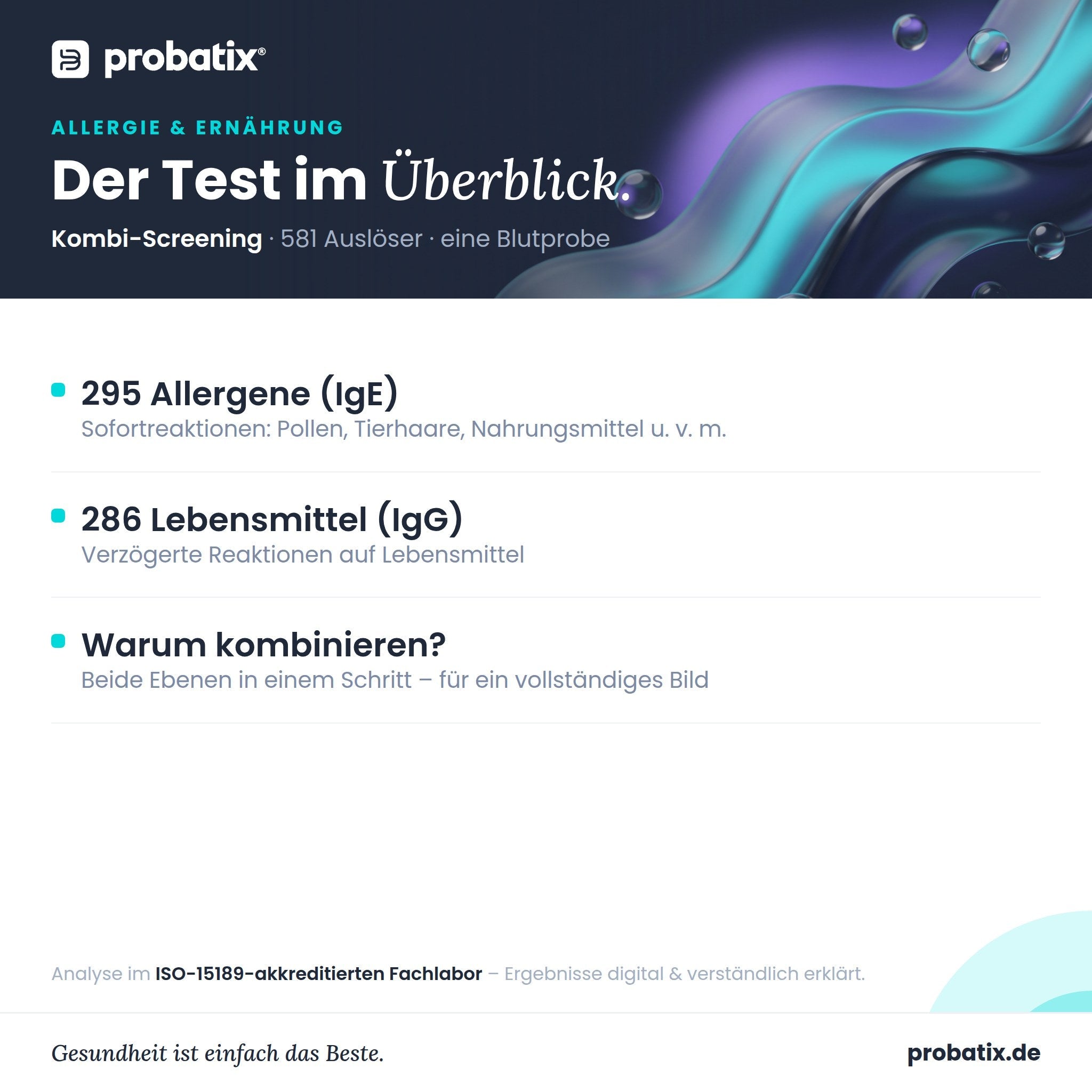 Alle Werte im Überblick – Kombi-Screening: Allergien & Unverträglichkeiten