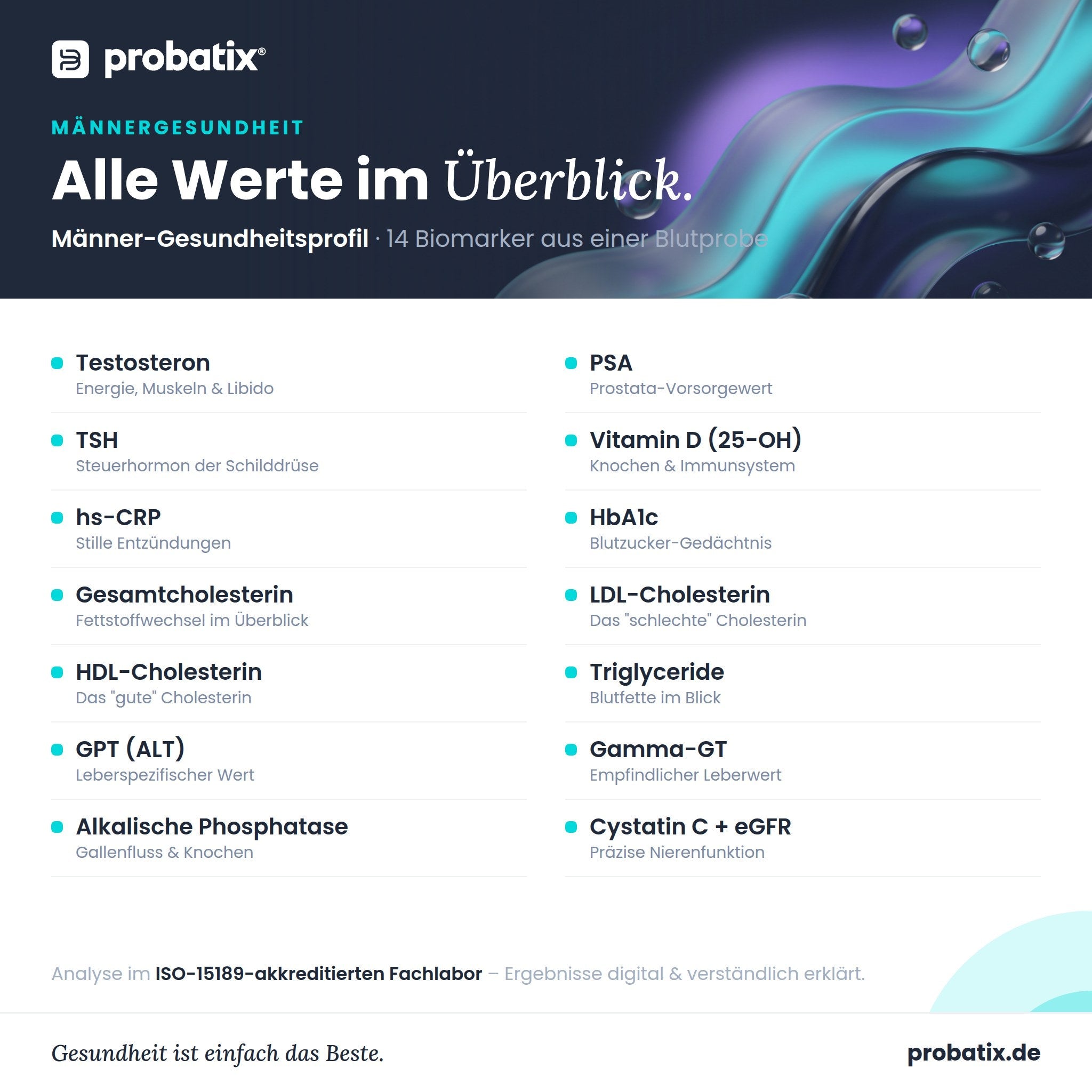 Alle Werte im Überblick – Männer-Gesundheitsprofil