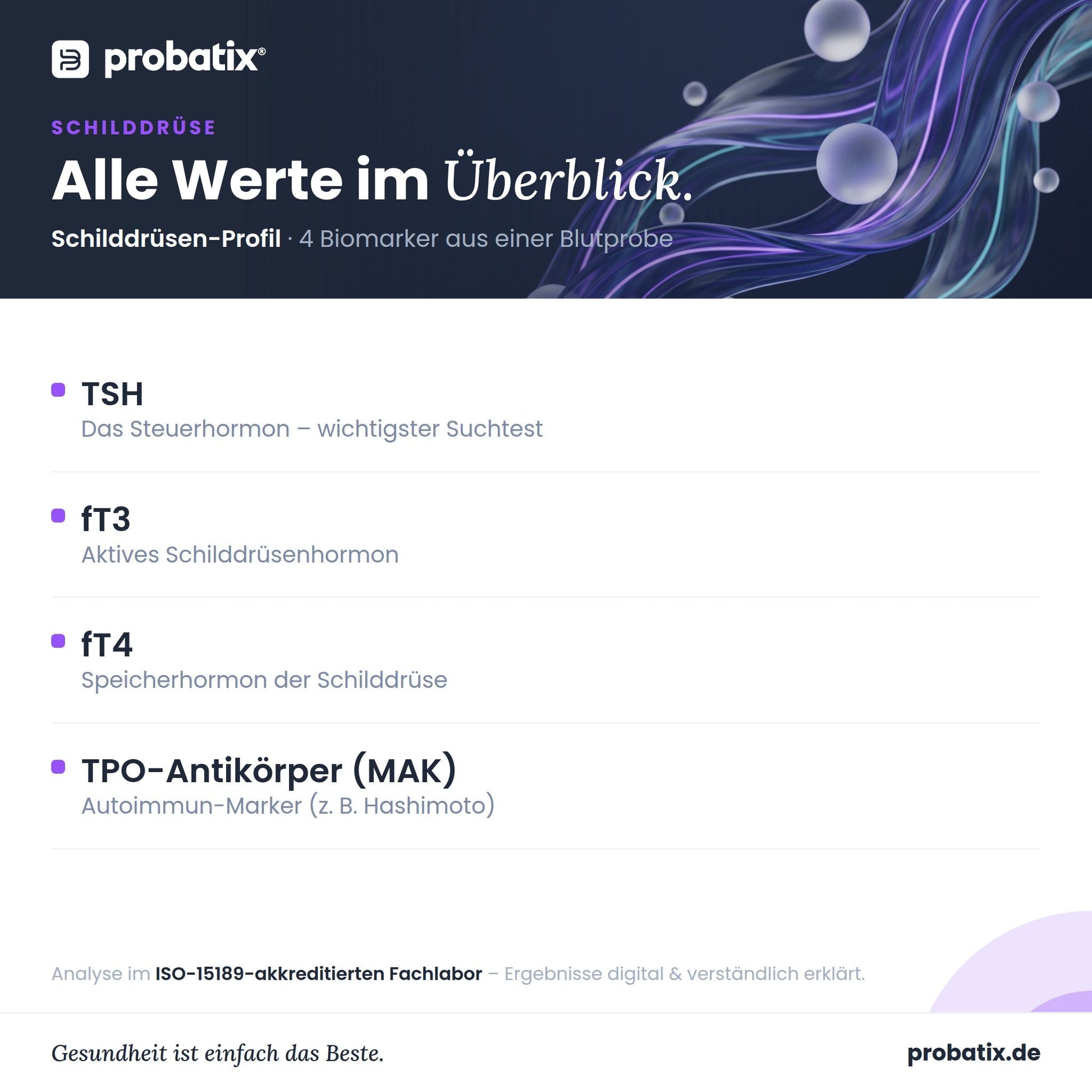 Alle Werte im Überblick – Schilddrüsen-Profil