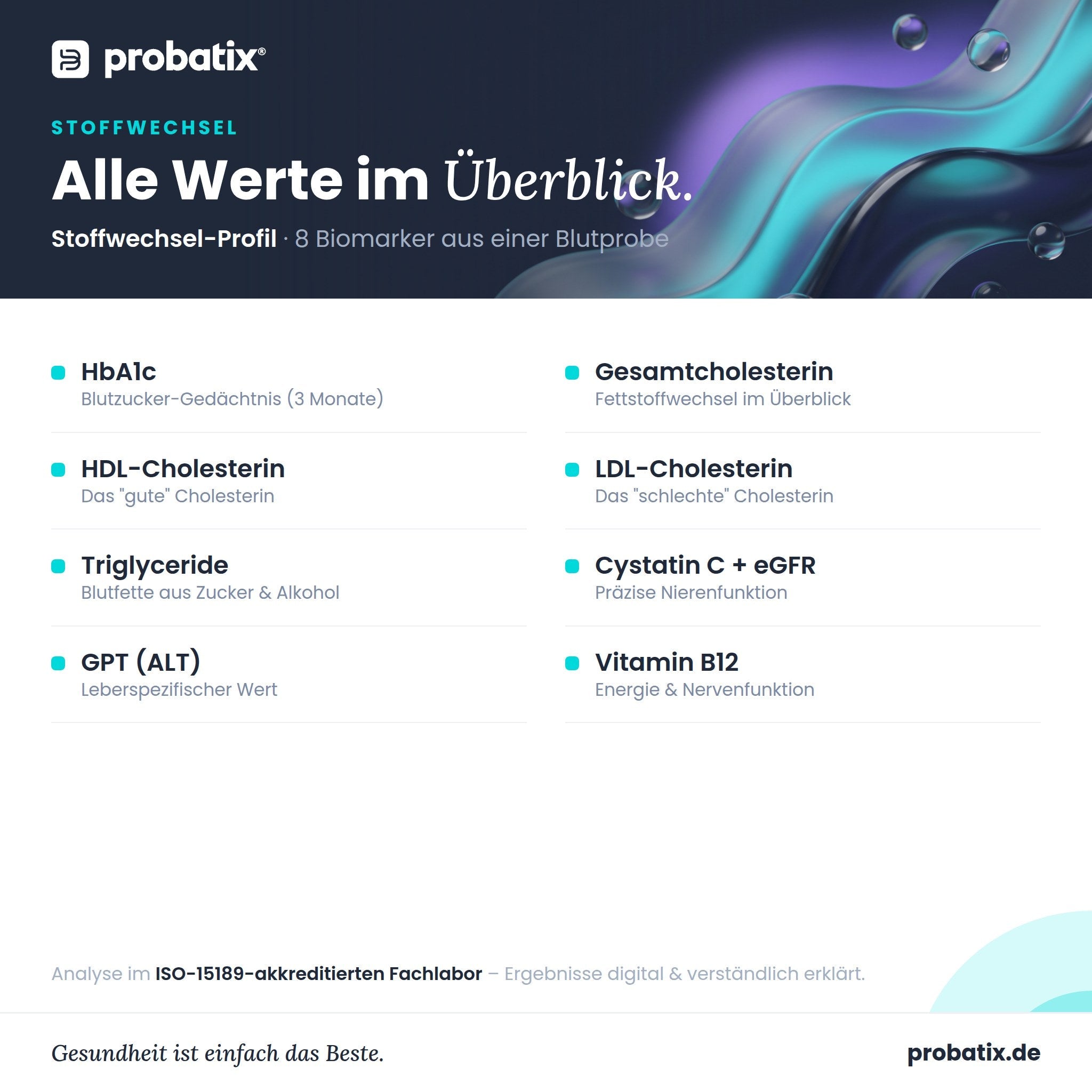 Alle Werte im Überblick – Stoffwechsel-Profil